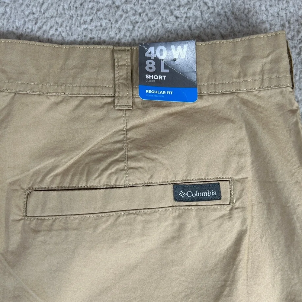 Columbia Washed Out Short Mens 40 Fossil Khaki Cotton 8 Inseam 149153245 NEW